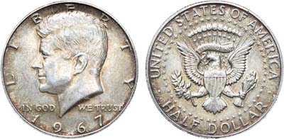 Лот №82,  США. 50 центов 1967 года.