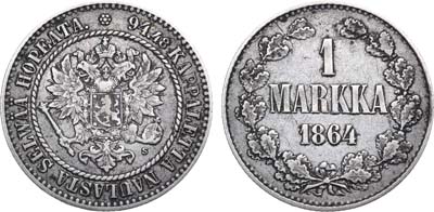 Лот №1033, 1 марка 1864 года. S.