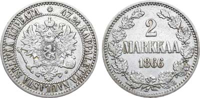 Лот №1037, 2 марки 1866 года. S.