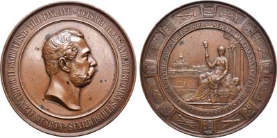 Лот №1060, Медаль 1876 года. В память Выставки всеобщей финской промышленности в Гельсингфорсе (Хельсинки).
