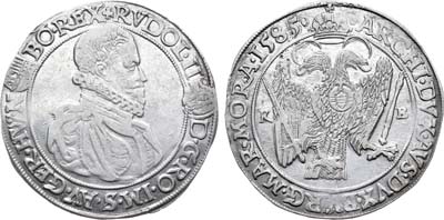 Лот №12,  Священная Римская Империя. Королевство Венгрия. Король Рудольф Габсбург. Талер 1585 года. КВ.