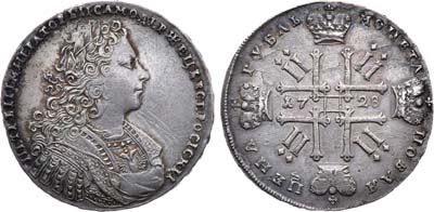 Лот №506, 1 рубль 1728 года.
