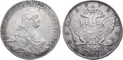 Лот №674, 1 рубль 1773 года. СПБ-ТИ-ЯЧ.