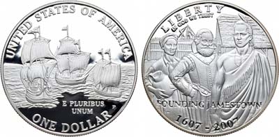Лот №91,  США. 1 доллар 2007 года.