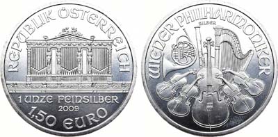 Лот №98,  Австрия. 1 1/2 евро 2009 года.
