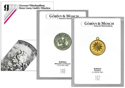 Лот №1188,  Лот из 3 аукционных каталогов фирмы Gorny&Mosch.