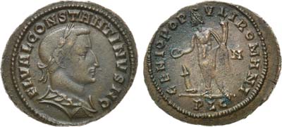 Лот №16,  Римская империя. Император Константин I. Фоллис 307 года.