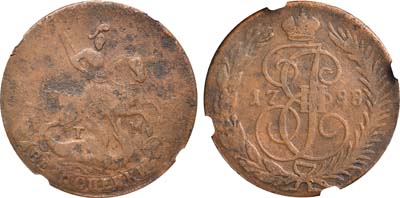 Лот №414, 2 копейки 1788 года. ТМ. В слабе NGC FINE DETAILS.