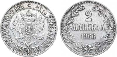 Лот №777, 2 марки 1866 года. S.