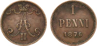 Лот №807, 1 пенни 1876 года.