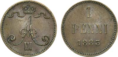 Лот №832, 1 пенни 1883 года.