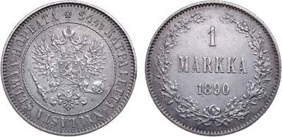 Лот №849, 1 марка 1890 года. L.