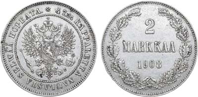 Лот №929, 2 марки 1908 года. L.