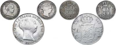 Лот №27, Сборный лот из трех монет Испании.