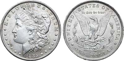 Лот №50,  США. 1 доллар 1885 года. О.