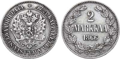 Лот №848, 2 марки 1866 года. S.