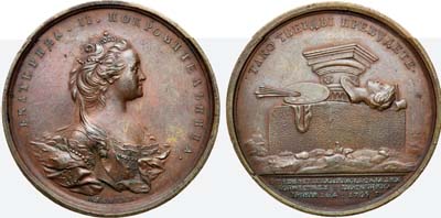 Лот №267, Медаль 1765 года. В память торжественного открытия Императорской Академии художеств в Санкт-Петербурге.