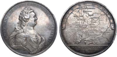 Лот №314, Медаль 1787 года. В память путешествия императрицы Екатерины II в Крым.