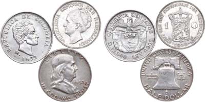 Лот №43, Сборный лот из 3-х монет стран мира.