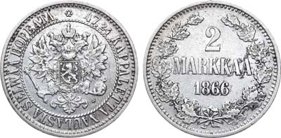 Лот №538, 2 марки 1866 года. S.