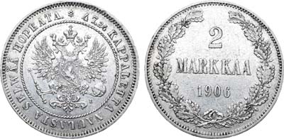 Лот №634, 2 марки 1906 года. L.