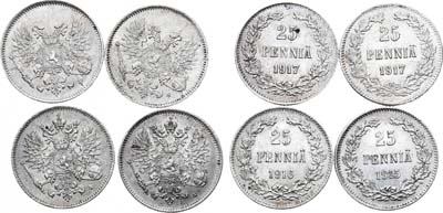 Лот №669, Сборный лот из 4 монет Россия для Финляндии.