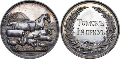 Лот №581, Медаль 1900 года. За достижения в сельском хозяйстве.