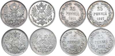 Лот №1033, Сборный лот из 4 монет Финляндии.