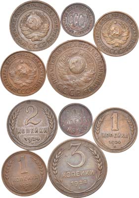 Лот №1049, Сборный лот из 5 монет СССР.