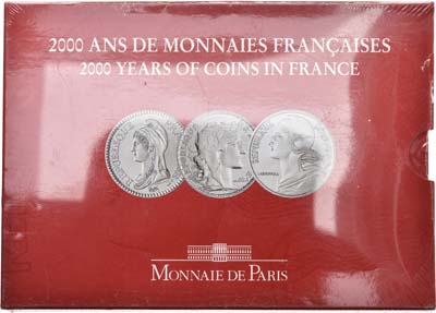 Лот №127, Набор монет 2000 года. из 3 монет, 2000 лет монетам Франции - Франк Марианна Лагрифул, Франк Свободы, Франк Марианна Капеллан.