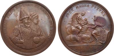 Лот №182, Медаль 1672 года. В память рождения Императора Петра I, Великого.