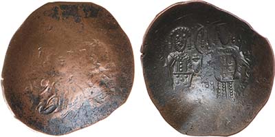 Лот №2,  Византийская Империя. Император Алексий III Ангел. Аспрон трахи 1195-1203 гг.