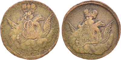 Лот №321, 1 копейка 1755 года. Без обозначения монетного двора.