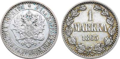 Лот №825, 1 марка 1865 года. S.