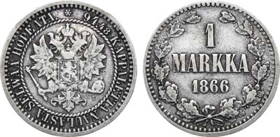 Лот №827, 1 марка 1866 года. S.