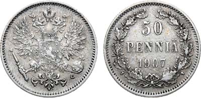 Лот №978, 50 пенни 1907 года. L.