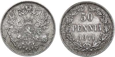 Лот №994, 50 пенни 1911 года. L.