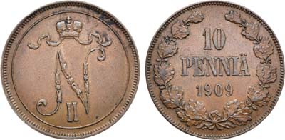 Лот №1112, 10 пенни 1909 года.