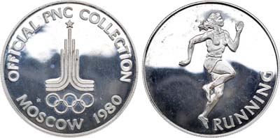 Лот №1245, Медаль 1980 года. Игры XXII Олимпиады. Москва 1980. Бег.