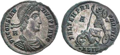 Лот №2,  Римская Империя. Император Констанций II Август. Майорина 348 - 351 годов.