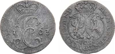 Лот №355, 1 грош 1763 года. Курляндия и Семигалия. Герцогство. Герцог Пётр Бирон. 1 грош 1763 года (I.C.S.).