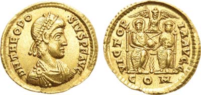 Лот №4,  Римская Империя. Император Феодосий I Великий (379-395 гг). Солид 380-382 годов.