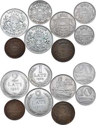 Лот №53,  Латвия. Первая Республика. Лот из 8 монет.