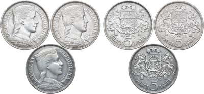 Лот №54,  Латвия. Первая республика. Лот из 3 монет.