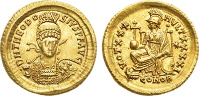 Лот №5,  Римская Империя. Император Восточной Римской Империи Феодосий II. Солид 430-440 годов.
