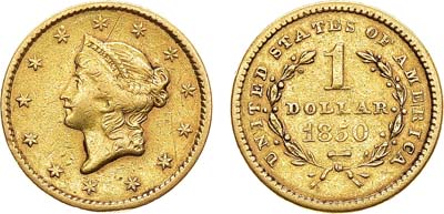 Лот №65,  США. 1 доллар 1850 года.