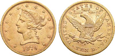 Лот №67,  США. 10 долларов 1879 года.