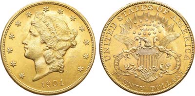 Лот №69,  США. 20 долларов 1904 года.