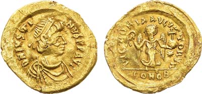 Лот №6,  Византийская Империя. Император Юстиниан I (527-565). Тремисс 527 года.
