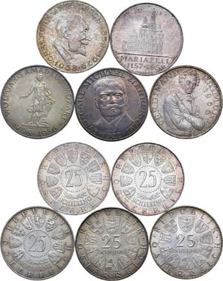 Лот №10,  Австрия. Сборный лот из 5 монет по 25 шиллингов 1956-1972 гг.